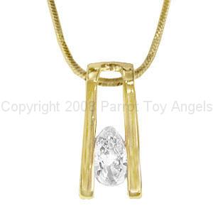 pearnecklace.jpg - Necklace -1.5 carat Grade A Cubic Zirconia, tension set, 14k gold plated