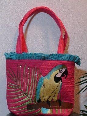 quiltedmacawbag.jpg - Quilted Macaw Tote Bag
